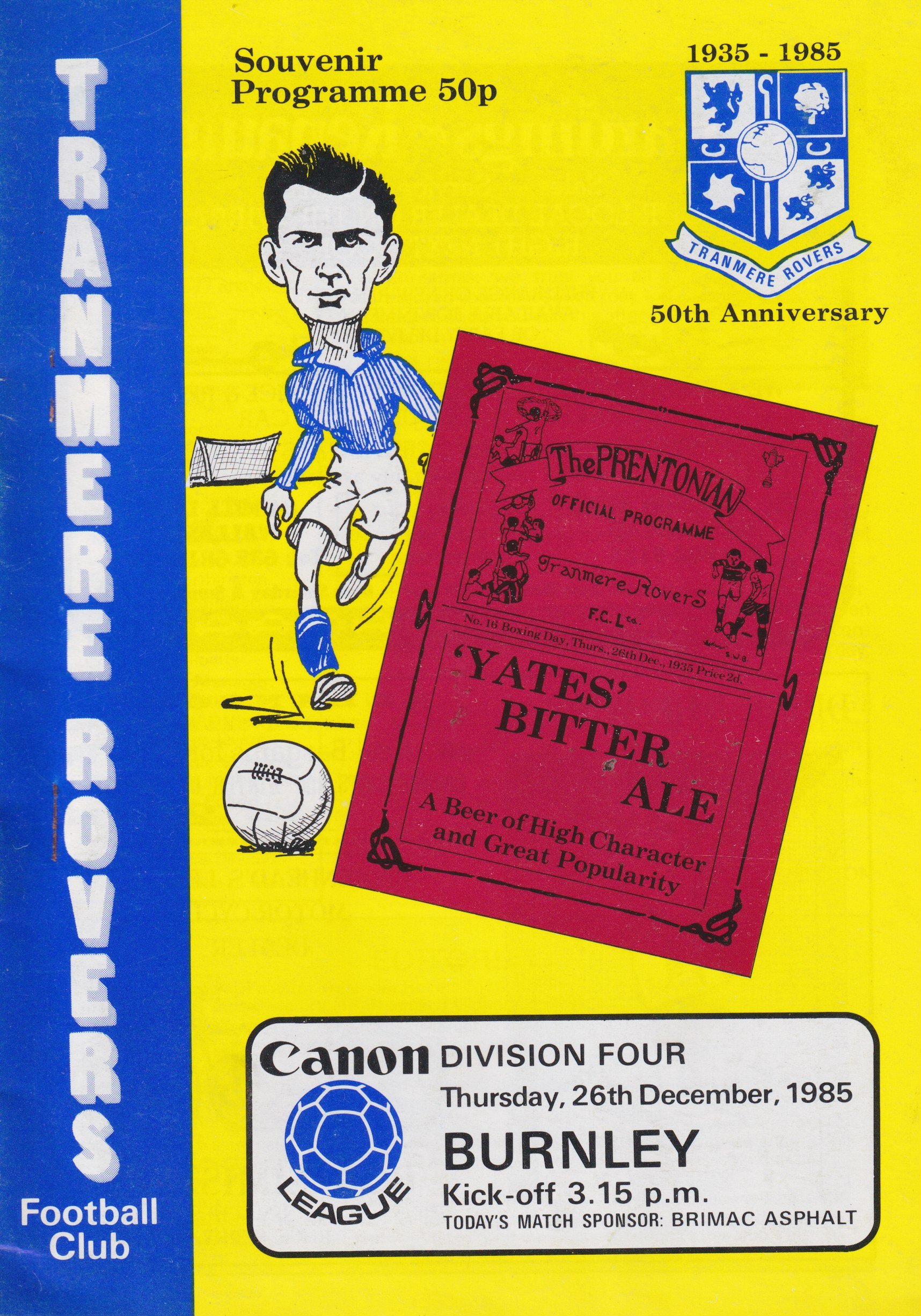 Tranmere Rovers v Burnley match programme